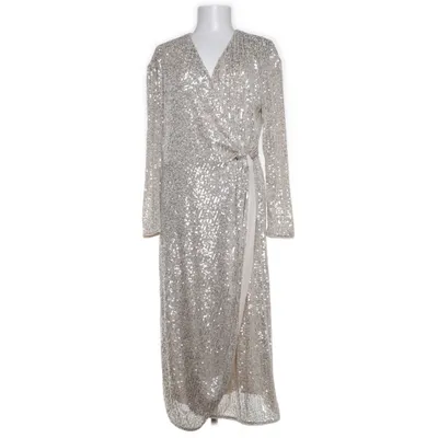 Klänning (Beige, Guldfärgad) från H&M Elastan, Polyester