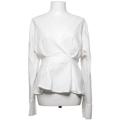 Blouse portefeuille (Blanc) de Gina Tricot Coton, Élasthane