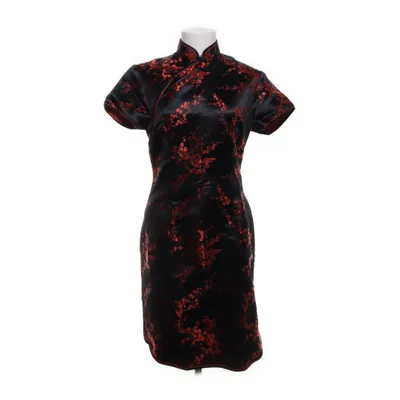 Cheongsam (Black, Red) from MM Polyester, Silk
