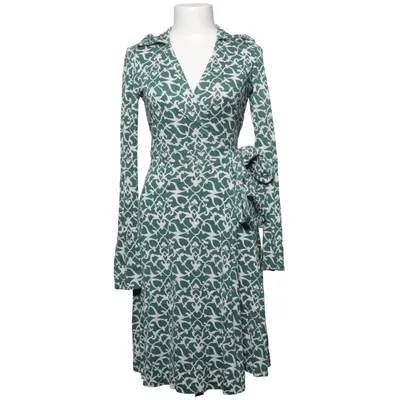 Omlottklänning (Grön, Vit) från Diane von Furstenberg Vintage Silke