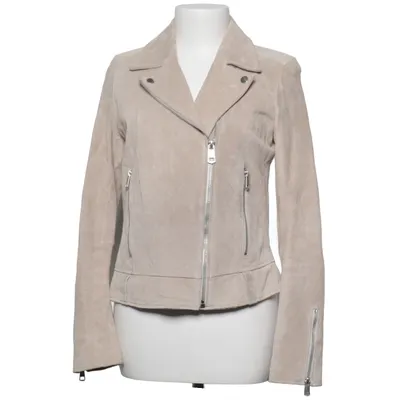 Bikerjack (Beige) van Jofama Leer, Polyester, Zijde
