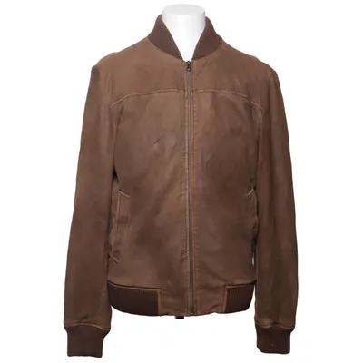 Veste en cuir (Marron) de Selected Jeans Cuir, Polyester