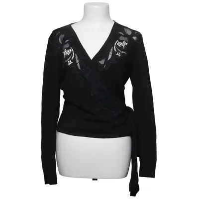 Cardigan cache-cœur (Noir) de Diane von Furstenberg Élasthane, Laine de mouton, Polyamide