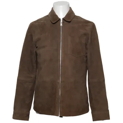 Läderjacka (Brun) från Selected Homme Återvunnen polyester, Mocka