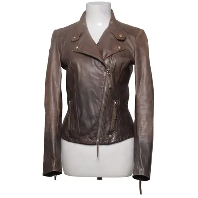 Bikerjack (Bruin) van Hugo Boss Katoen, Leer, Polyester
