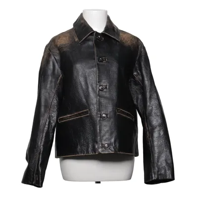 Leather jacket (Black, Brown) from Mango Selection Cotton, Leather, Polyester