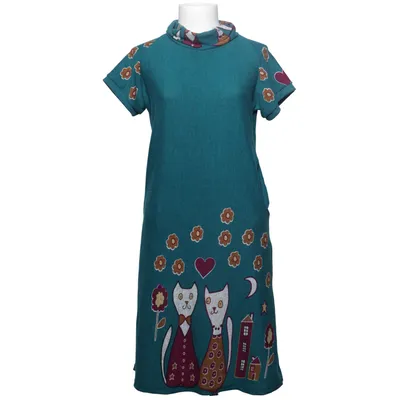 Dress (Green, Multicolored) from Smashed Lemon Elastane, Polyester