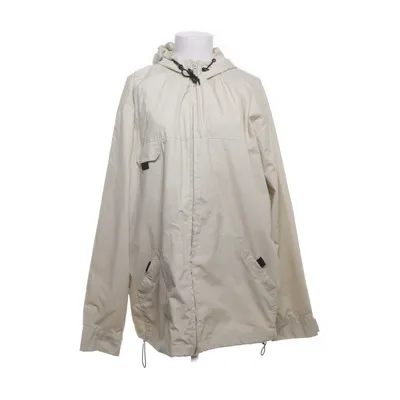 Jacket (Beige, White) from Printer Active Wear Cotton, Polyester