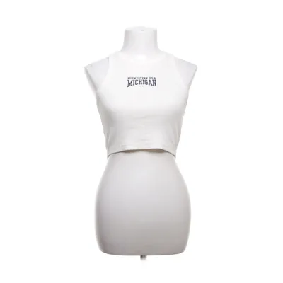Crop top (Wit) van Pull & Bear Katoen, Elastaan
