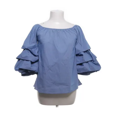 Top (Blauw, Wit) van Zara Woman Katoen, Elastaan, Polyamide