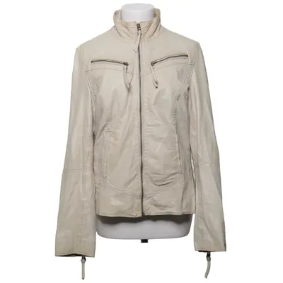 Læderjakke (Beige) fra Jet Set Læder, Polyester