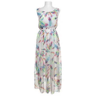Maxi dress (White, Multicolored) from Shikha London Polyester