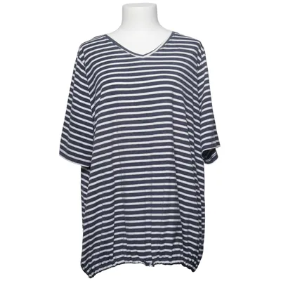 T-shirt (Blue, White) from Ulla Popken Cotton, Elastane, Polyester