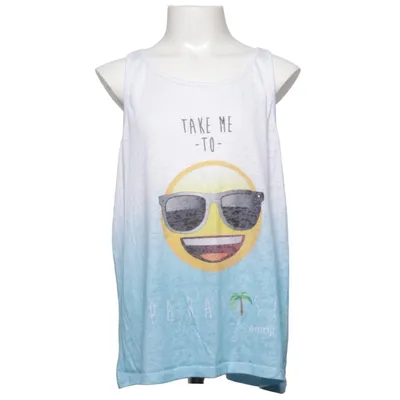 Débardeur (Blanc, Bleu, Multicolore) de Emoji Polyester, Viscose