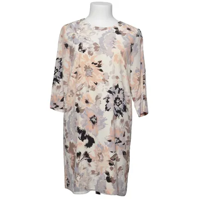 Dress (Beige, Multicolored) from Fossil Polyester, Silk