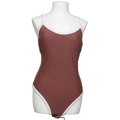Swimsuit (Brown, White, Orange) from Cupshe Elastane, Polyamide, Polyester