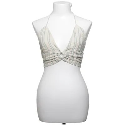 Halterneck top (Beige, Grøn, Flerfarvet) fra Pull & Bear Bomuld