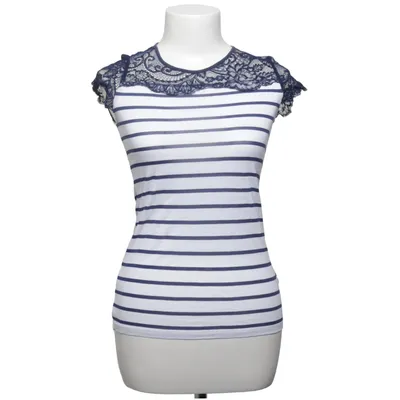 Top (Blue, White) from Zara Collection Polyamide, Viscose