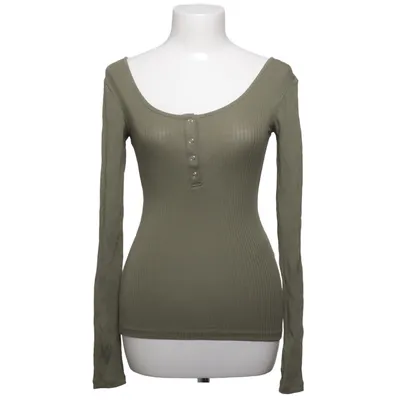 Henley Shirt (Grün) von Pieces Baumwolle, Elasthan