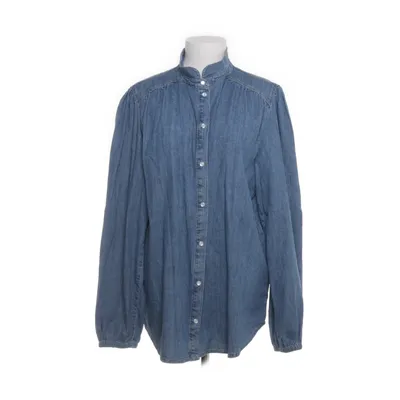 Denim blouse (Blauw) van Oui Katoen, Elastaan