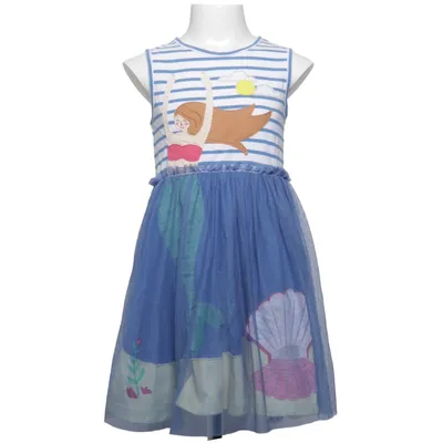 Jurk (Blauw, Wit, Geel, Meerkleurig) van Mini Boden Katoen, Polyester