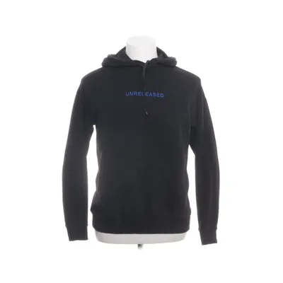 Capuchon sweater (Sort hoodie med blåt tryk på ryggen, Herrestørrelse XXS, passer ca. dreng med højde 162-168 cm.) van Your Turn Katoen, Polyester