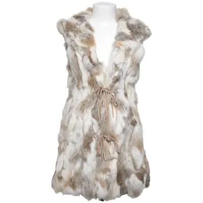 Bont gilet (Wit, Bruin, Grijs) van Hollies Stockholm Katoen, Polyester, Konijnenbont