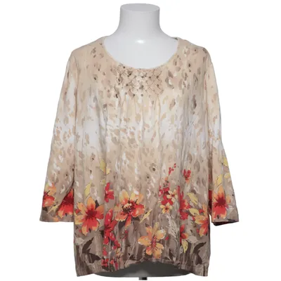 Top (Beige, Red, Orange) from Alfred Dunner Cotton, Elastane
