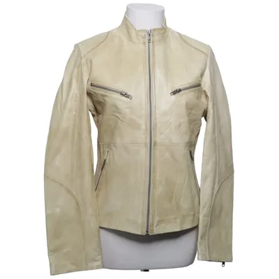 Läderjacka (Beige) från Junge Skinn, Polyester