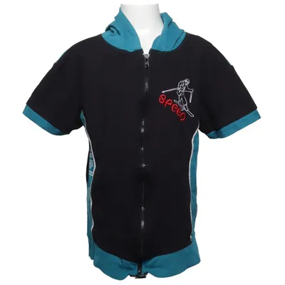 Korte mouwen capuchon sweater (Zwart, Blauw) van Sean John Katoen