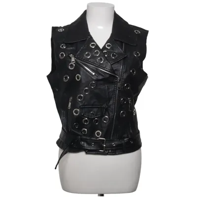 Biker gilet (Zwart) van Glam Amour Polyester, Polyurethaan, Viscose