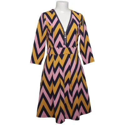Kleid (Blau, Gelb, Pink) von Traffic People Elasthan, Polyester