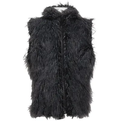 Gilet en fourrure (Noir, Gris) de Zoe Acrylique, Polyester