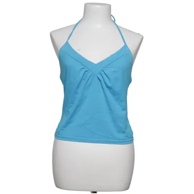 Halter neck top (Blue) from Shein Cotton, Elastane