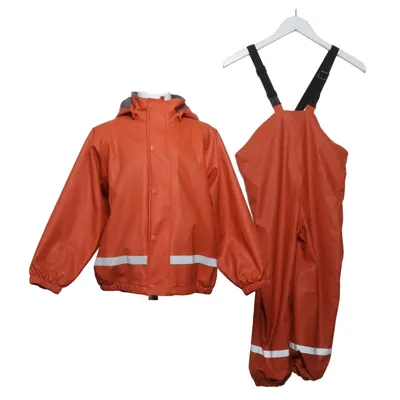 Regnställ (Orange, Vit) från Basic U Polyester