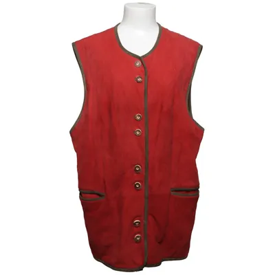 Läderväst (Röd) från SP Skinn, Viskos