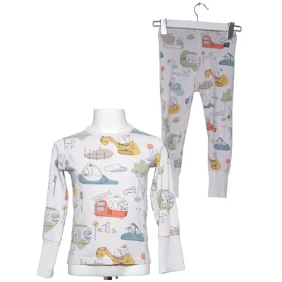 Pyjamas (Vit, Flerfärgad) från Polarn O. Pyret Elastan, Ekologisk bomull