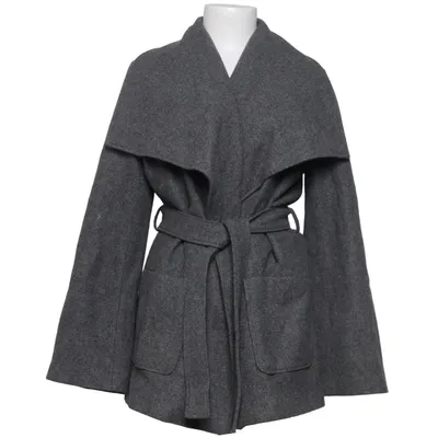 Manteau (Gris) de Aéryne Viscose, Laine