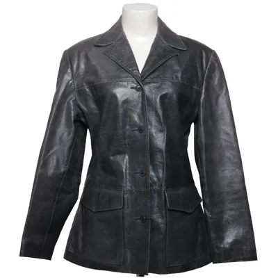 Leren blazer (Grijs) van Conbipel Acetaat, Leer