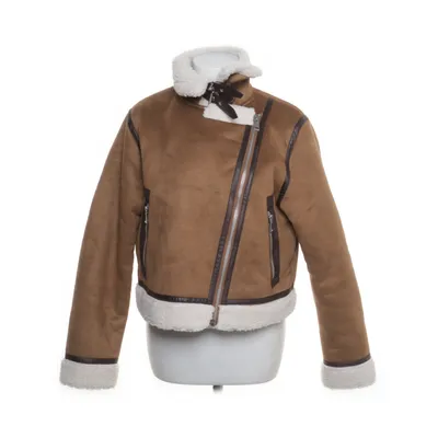 Shearling jas (Beige, Wit) van Zara