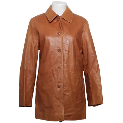 Leren jas (Bruin) van Saki Leer, Polyester