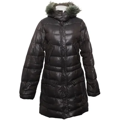 Down coat (Gray) from Gwynedds Down, Fur, Polyamide, Polyester