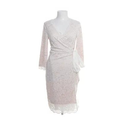 Wrap dress (Beige, White) from Bubbleroom by Carolina Gynning Elastane, Polyamide, Polyester
