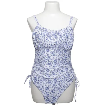 Maillot de bain une pièce (Bleu, Blanc) Élasthane, Polyester
