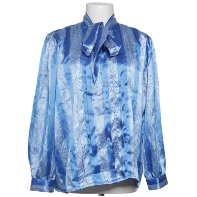 Strikblouse (Blauw, Wit) van Miss Miss