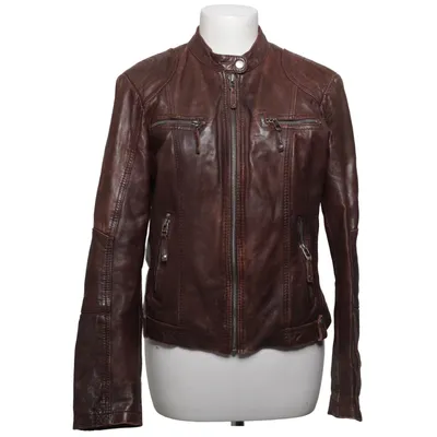 Læderjakke (Brun) fra Saki Collection Læder, Polyester