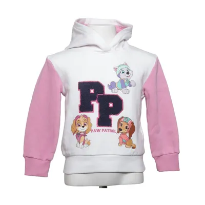 Huvtröja (Vit, Rosa) från Paw Patrol Bomull, Polyester