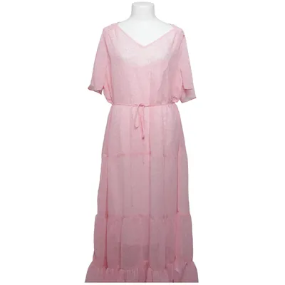 Maxikjole (Pink, Hvid) fra Cubus Genanvendt polyester, Viscose
