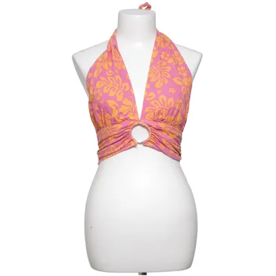 Halternecktopp (Rosa, Orange) från Bik Bok Linne, Viskos