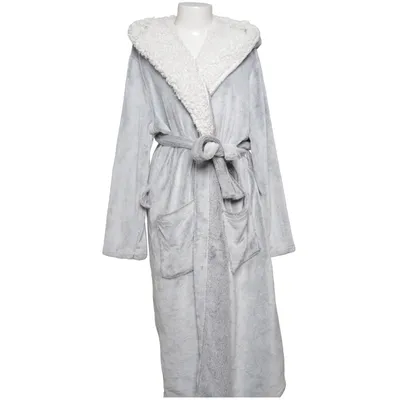Bathrobe (Gray, White) from Loving Loungewear Polyester